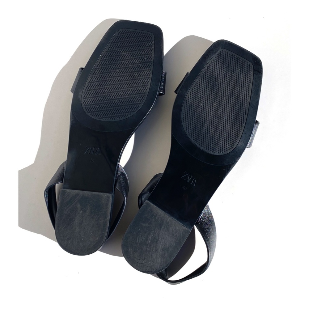 Zara - Sandals - Faux Leather - Black - size 9 - Picture 3 of 3